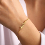 24k gold plated customized name bracelete