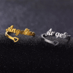 Heart custom name ring that symbolizes love